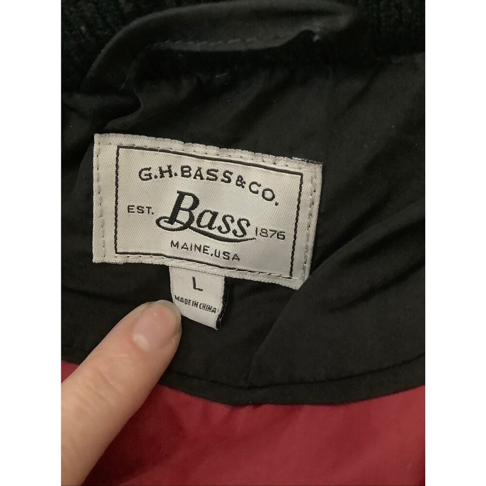 G.H. Bass & Co. Women's Large Black Red Full Zip Quilted Jacket Gorpcore HR9-27 - Picture 7 of 8